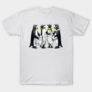 Cool Tees Summer Penguins Playing Music T-Shirt